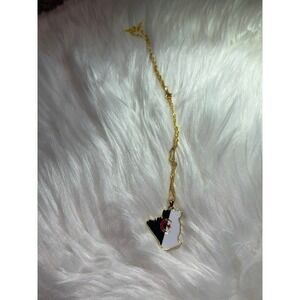 Algeria Map Pendant Necklace Gold Tone Algerian Flag Chain Jewelry